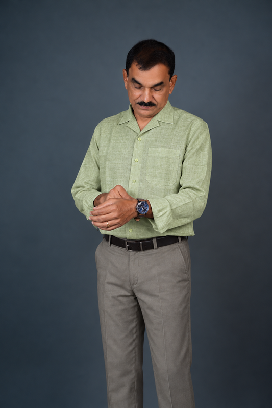 KWIT Handloom Cotton Shirt - Apple Green
