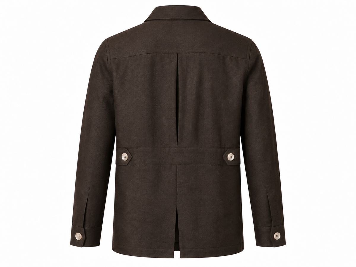 KWIT Pure Linen Safari Jacket - Dark Brown