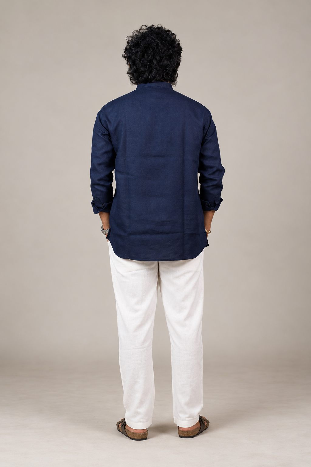 KWIT Pure Linen Shirt -Navy Blue