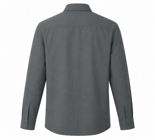 Graphite Grey Cotton Half-Placket Shirt