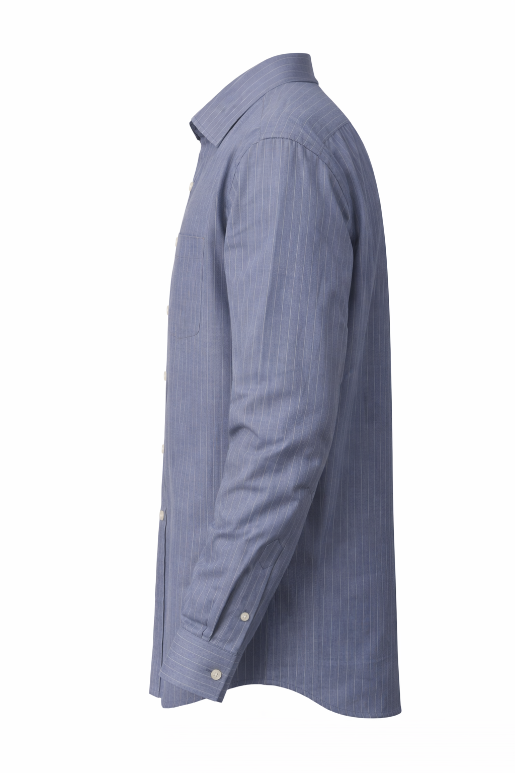 Men's Linen Shirt - Steel Blue (Pinstripe)