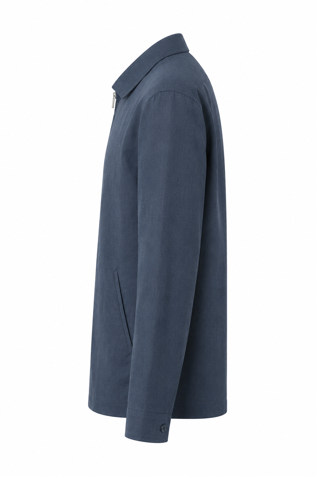 Steel Blue Zip Cotton Overshirt