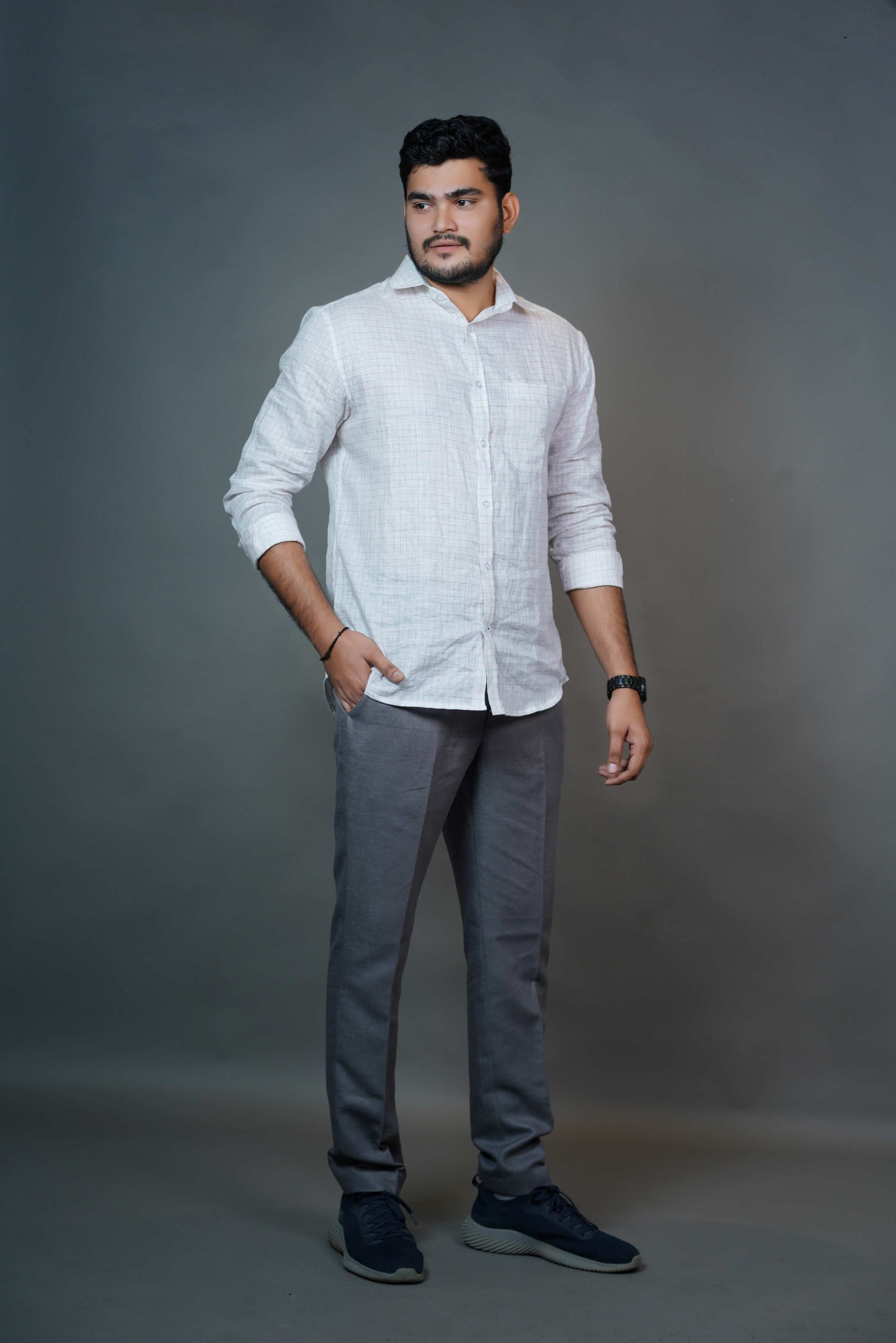 Men’s Linen Shirt – Soft Ivory White