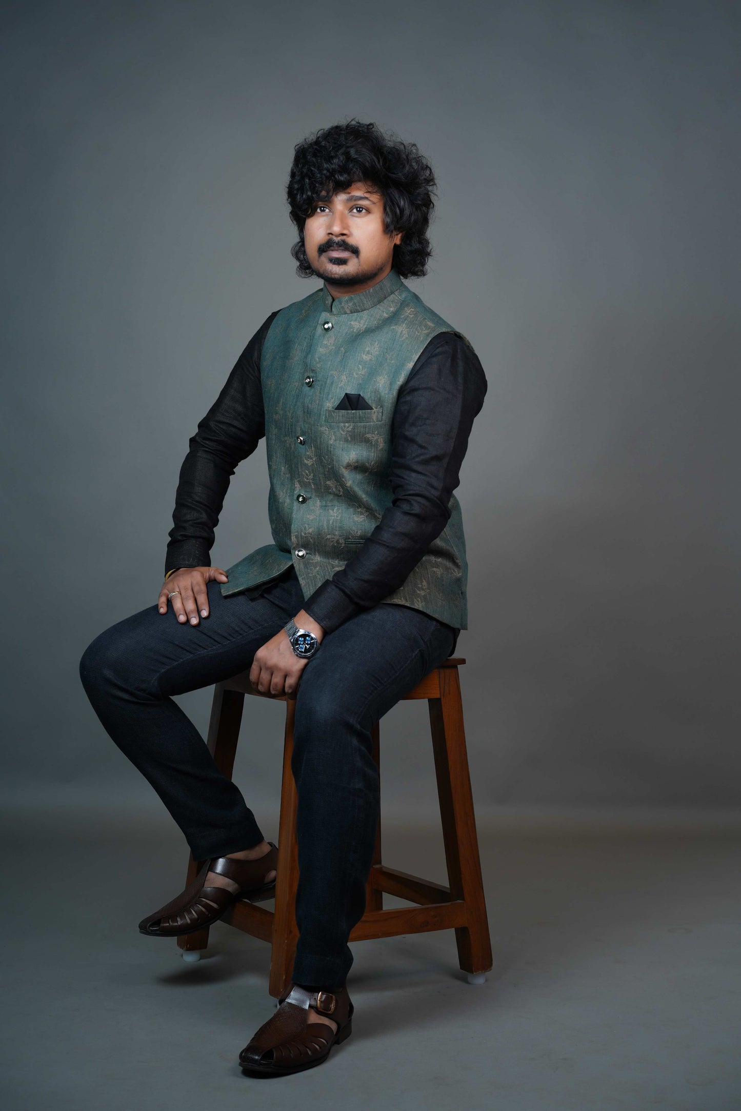 Heritage Green Jacquard Modi Jacket
