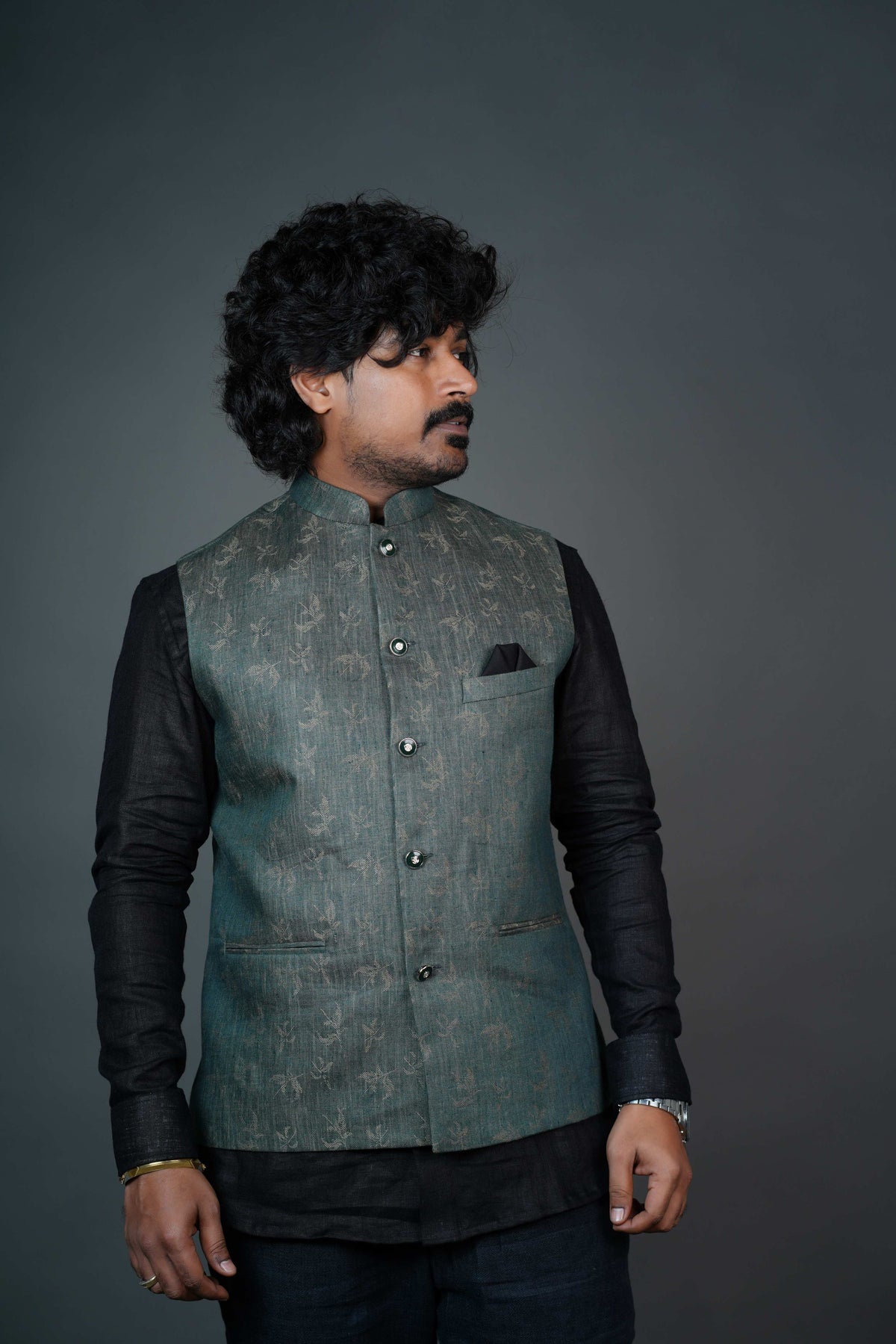 Heritage Green Jacquard Modi Jacket