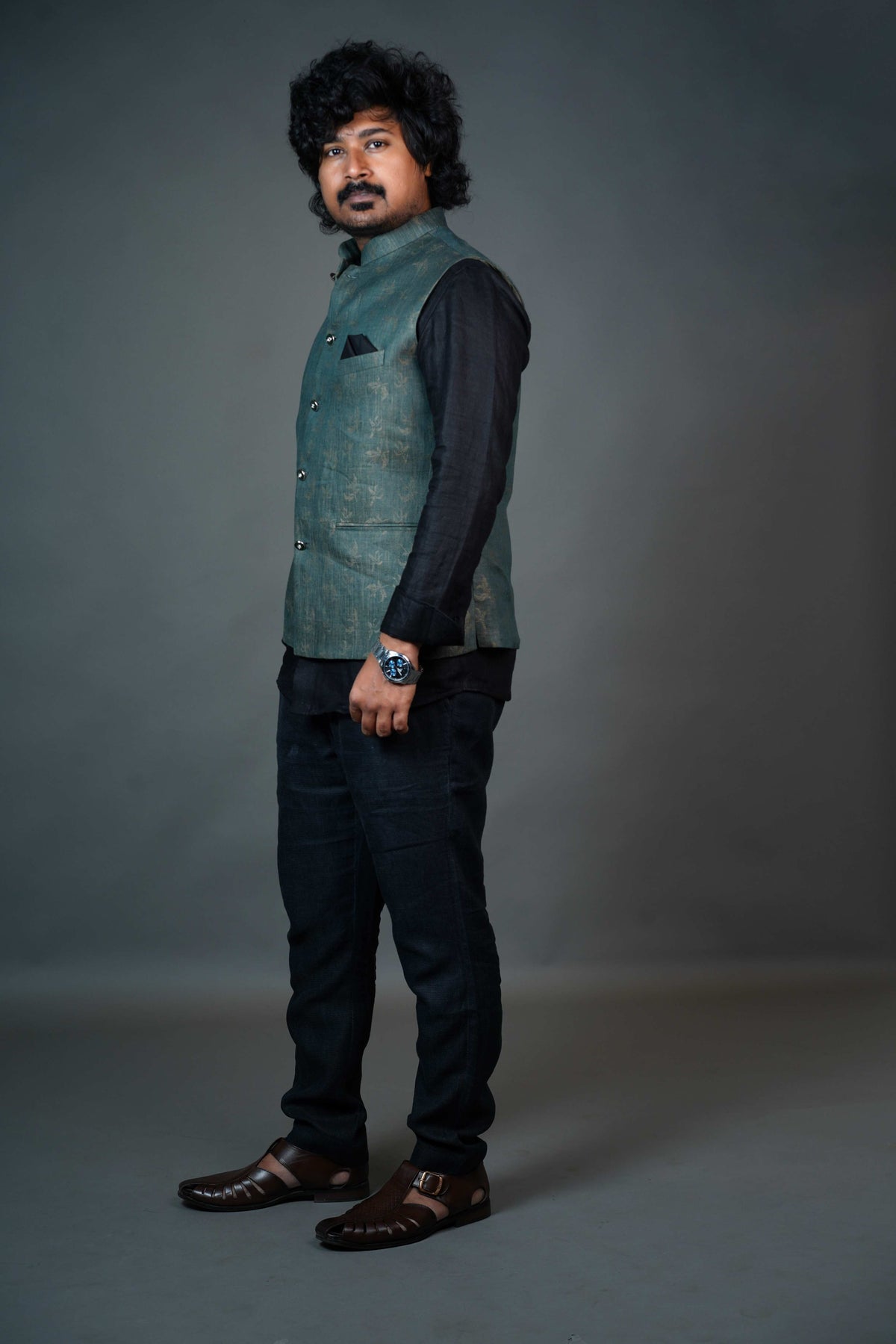 Heritage Green Jacquard Modi Jacket