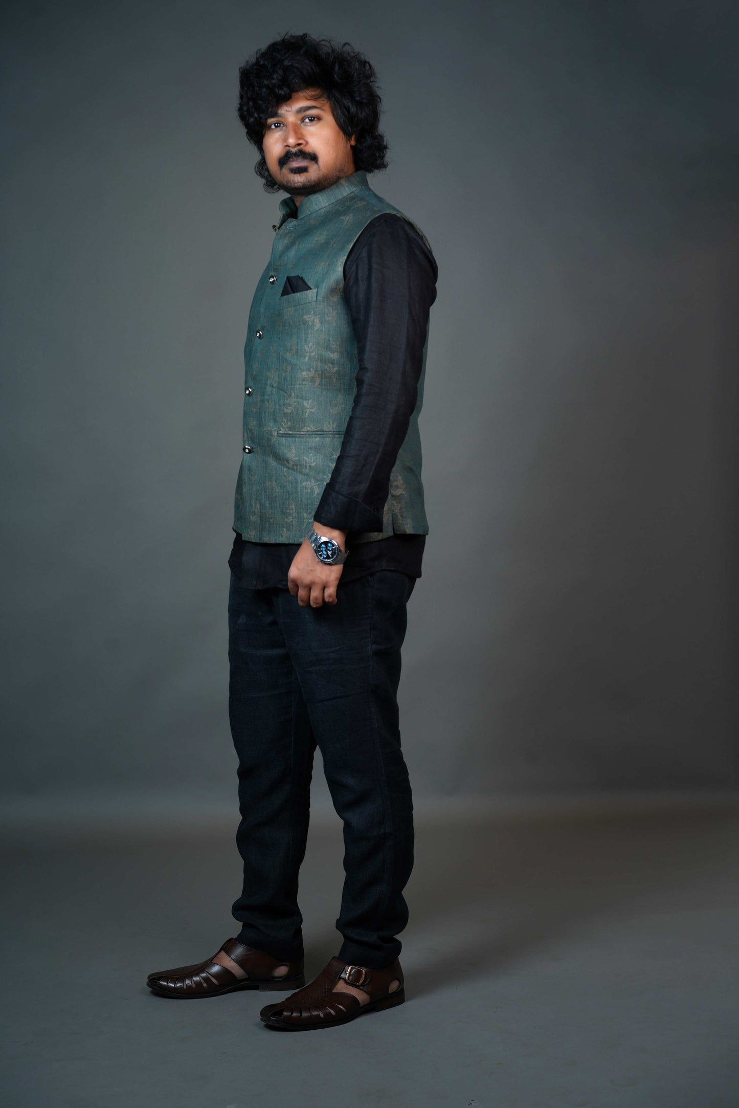 Heritage Green Jacquard Modi Jacket