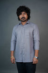 Men’s Linen Shirt – Solid Grey