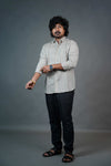 Men’s Linen Shirt – Natural Beige Striped