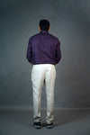 Men’s Linen Shirt – Wine Micro-Checks