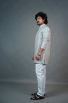 Pastel Mint Printed Linen Kurta