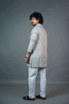 Pastel Mint Printed Linen Kurta