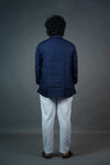 Navy Blue Solid Linen Shirt