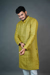 Mustard Yellow Linen Kurta