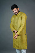 Mustard Yellow Linen Kurta