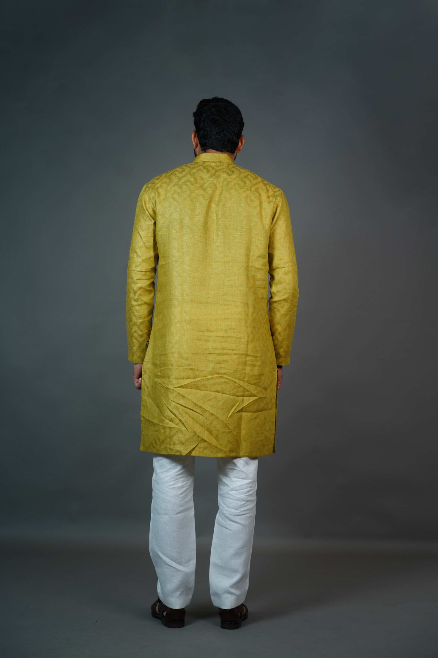 Mustard Yellow Linen Kurta