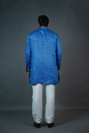 Royal Blue Printed Linen Kurta