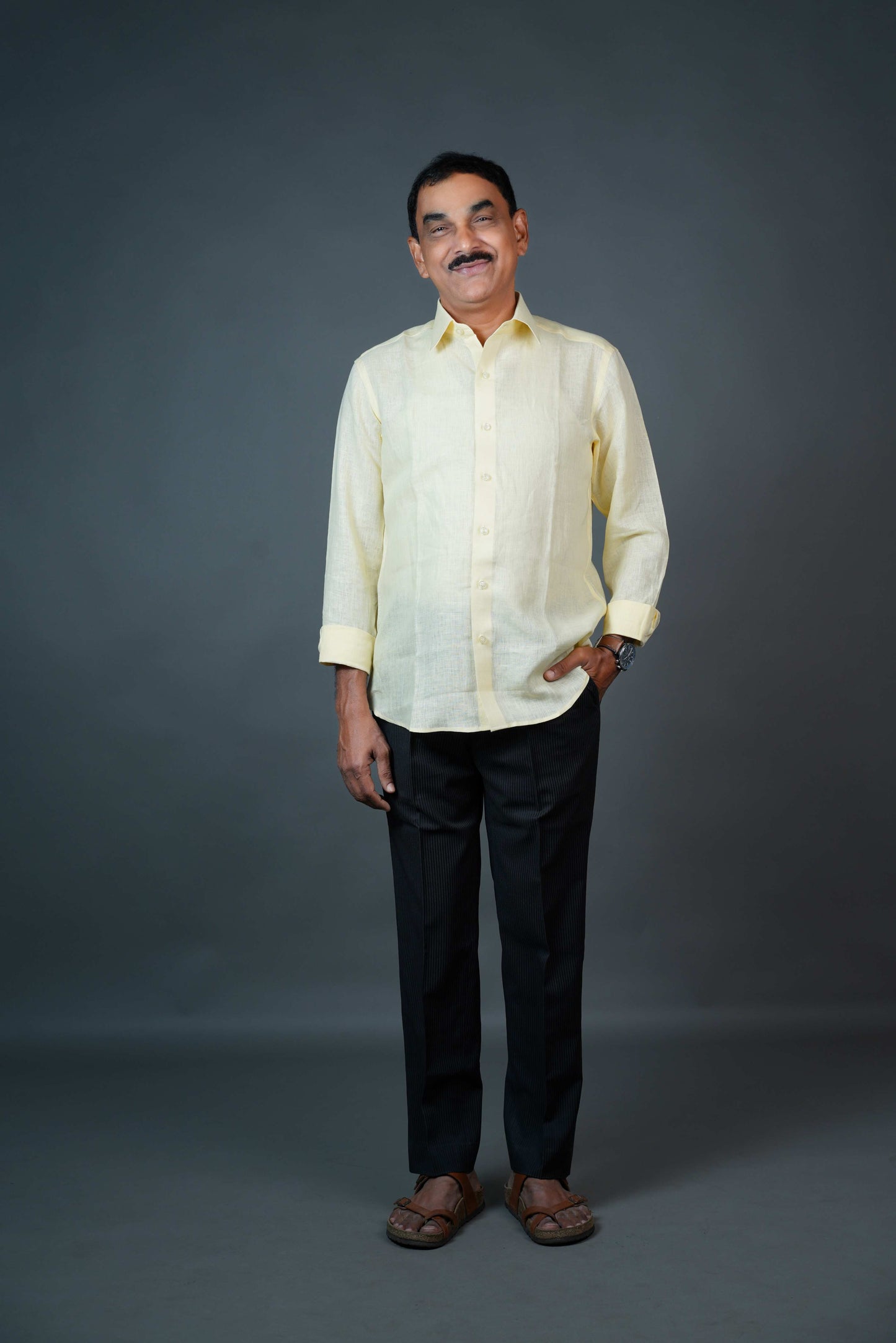 Men’s Linen Shirt – Lemon Yellow