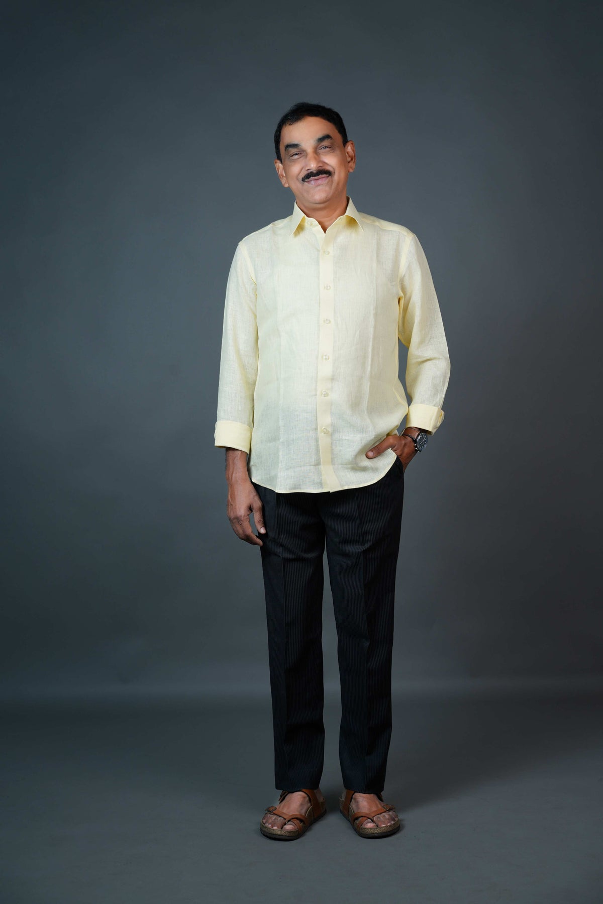 Men’s Linen Shirt – Lemon Yellow