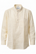 Men's Jute fabric Shirt - Soft Ivory Beige