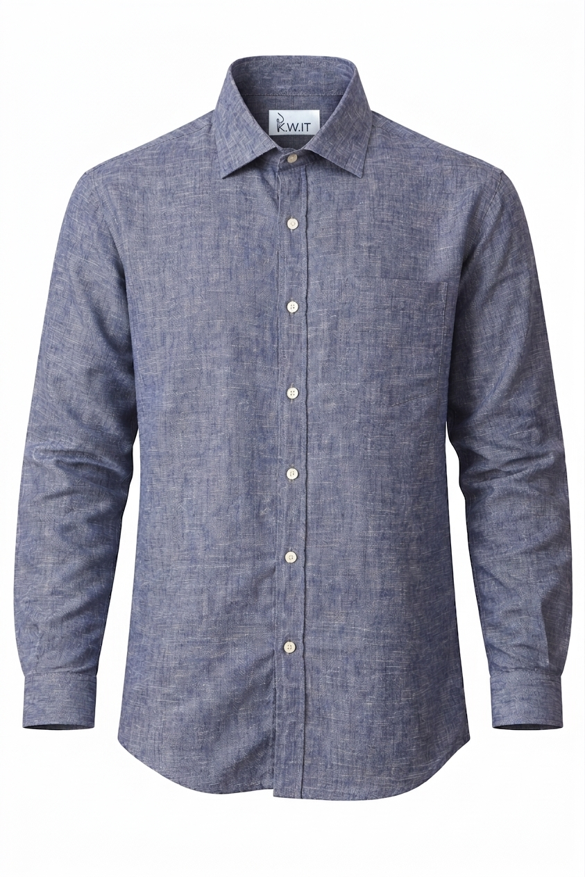 Men’s Linen Shirt - Dusty Steel Blue