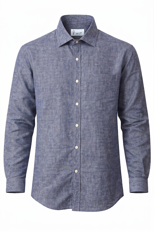 Men’s Linen Shirt - Dusty Steel Blue
