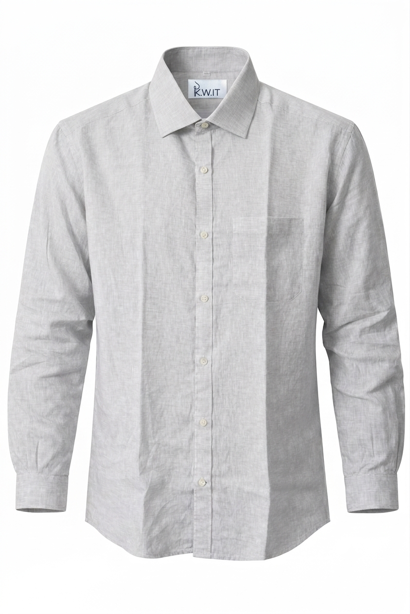 Men’s Linen Shirt - Light Ash Grey