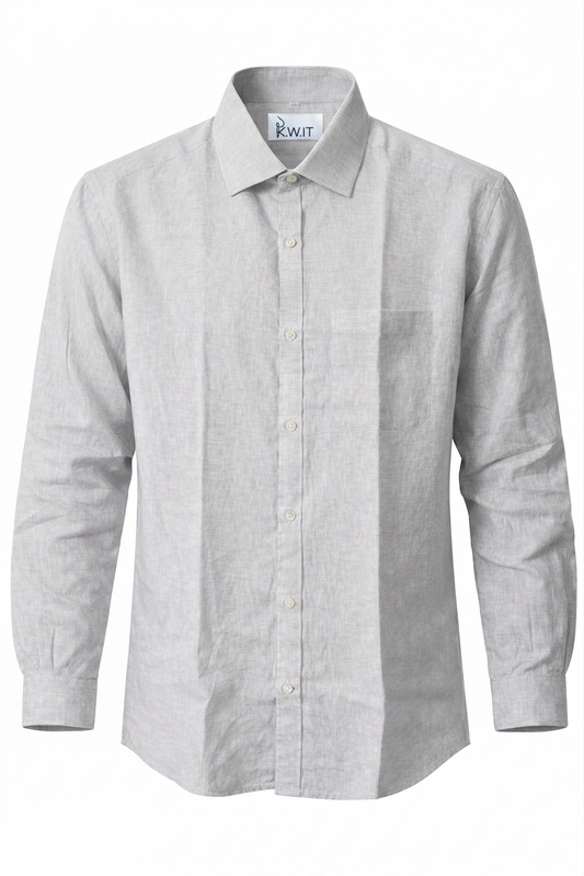 Men’s Linen Shirt - Light Ash Grey