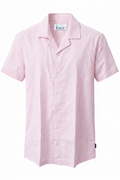 KWIT Mixed Linen Shirt - Pink and White Pinstripe