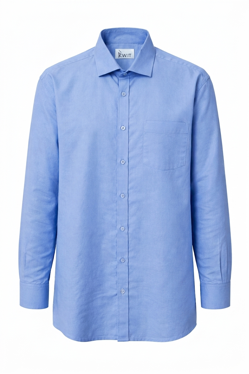 KWIT Mixed Linen Shirt  - Sky Blue