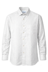 KWIT Pure Linen Shirt – White with Fine Vertical Stripes
