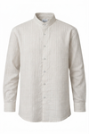 KWIT Pure Linen Shirt - Ivory Pinstripe