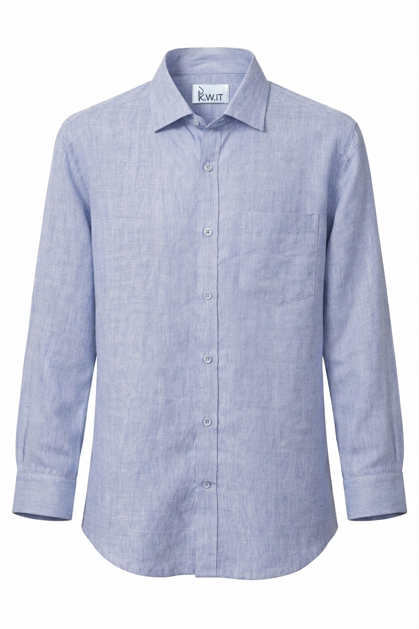 KWIT Pure Linen Shirt - Powder Blue