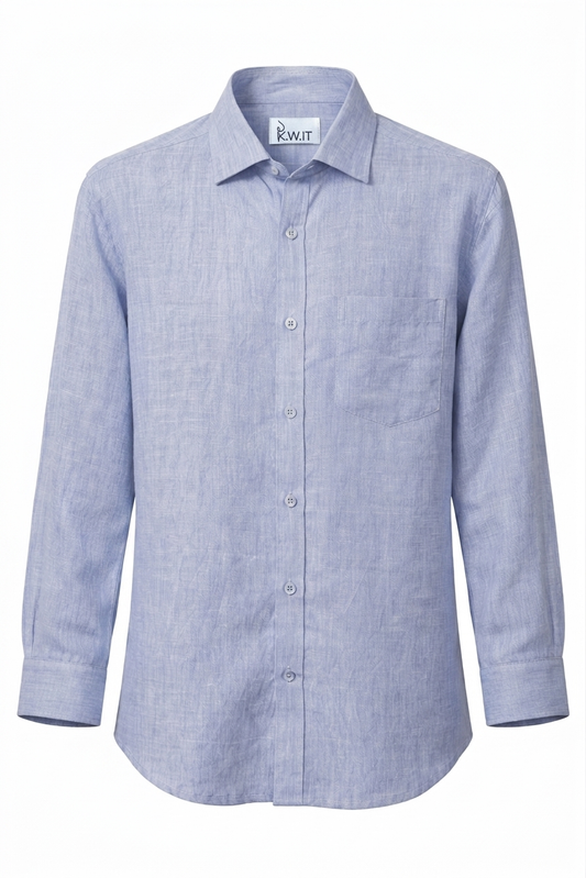 KWIT Pure Linen Shirt - Powder Blue