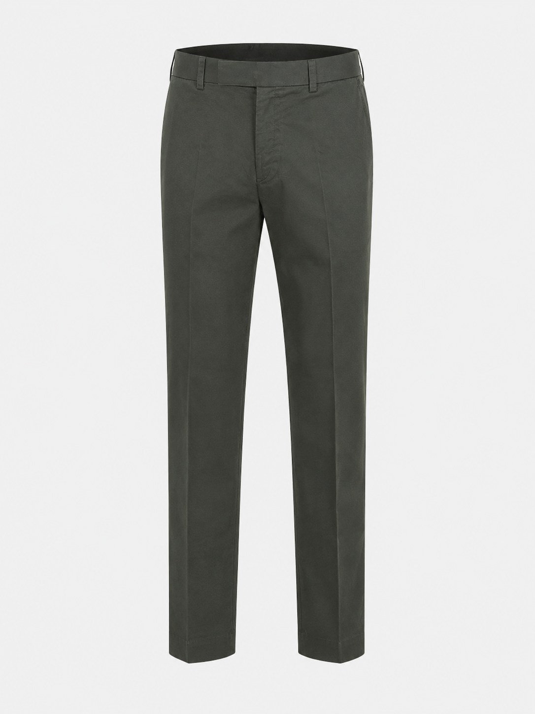 Olive Green Pure Cotton Twill Trousers