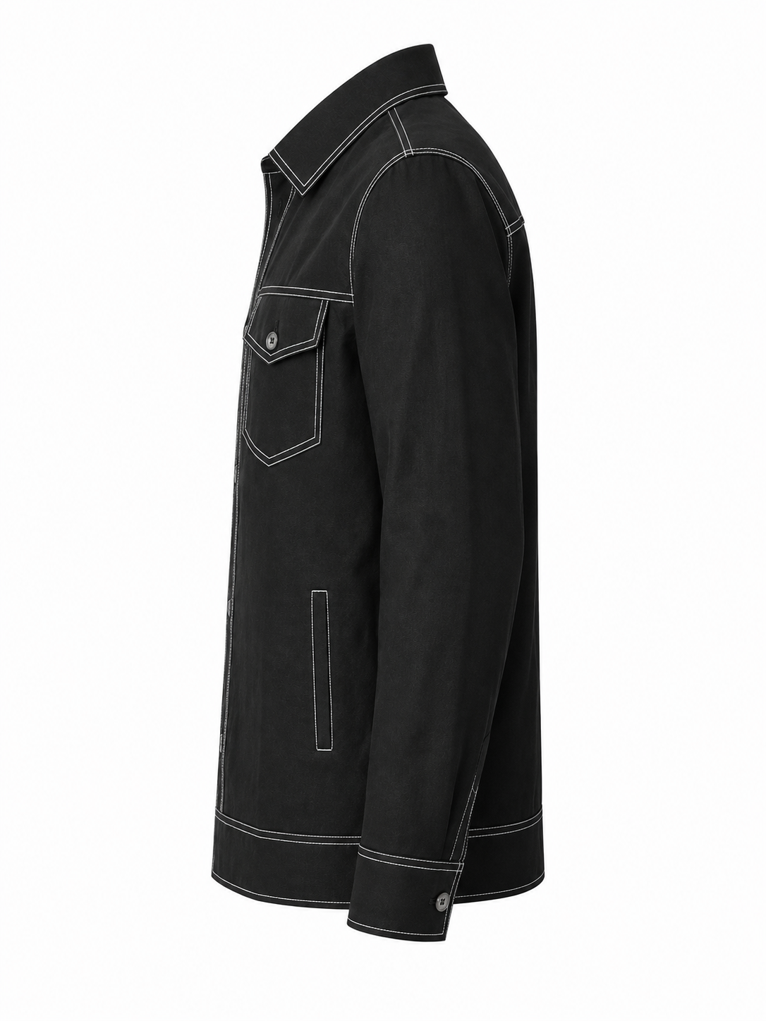 KWIT Denim-Style Linen Jacket – Black