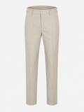 Beige Pure Cotton Twill Trousers
