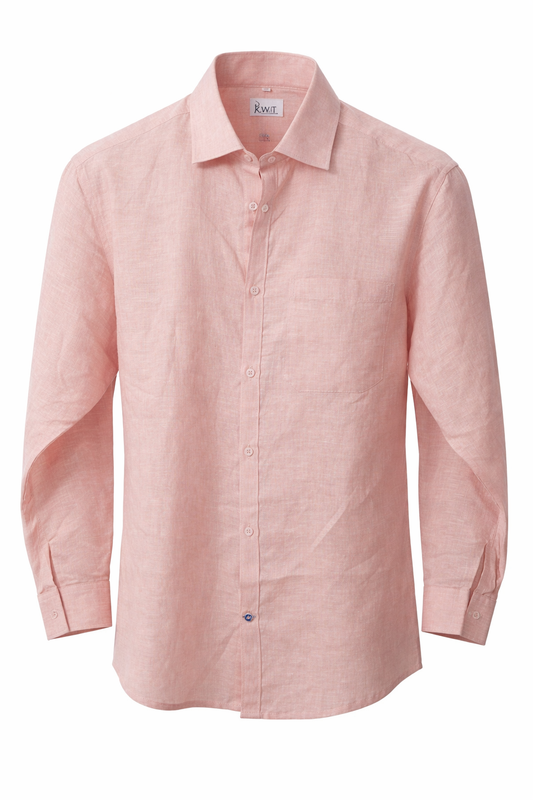 Men's Linen Shirt - Peach Linen Classic