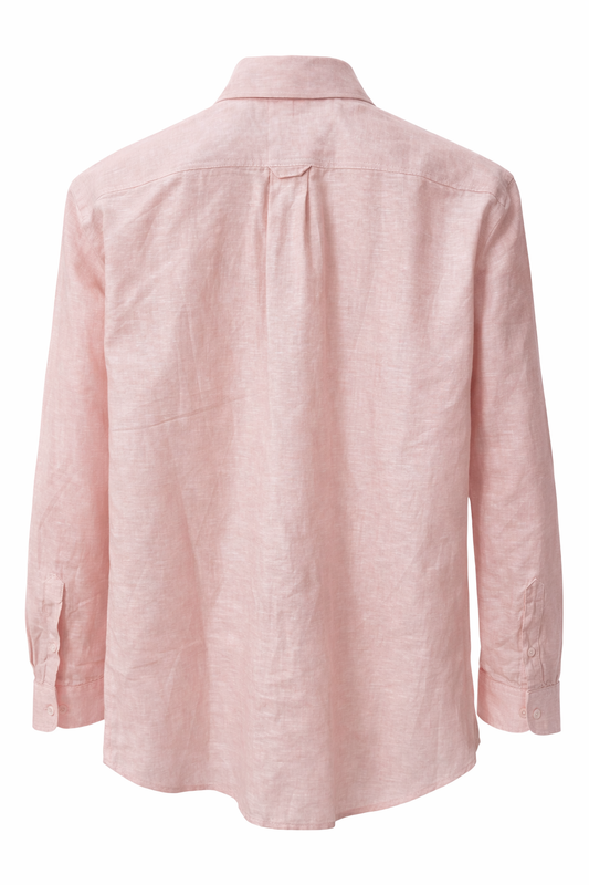 Men's Linen Shirt - Peach Linen Classic