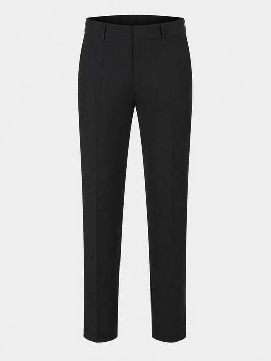 Black Pure Cotton Twill Trousers