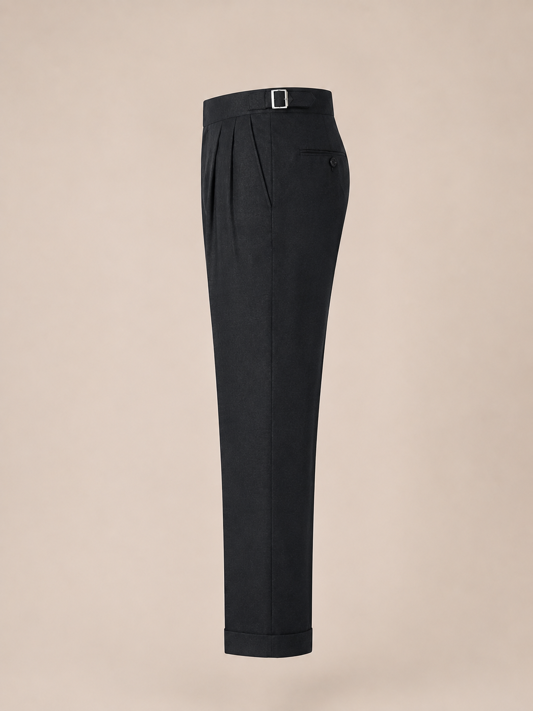 100% Pure Linen Gurkha Trousers - Black