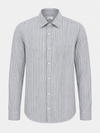 KWIT Pure Linen Shirt - Slate Grey and White Stripe