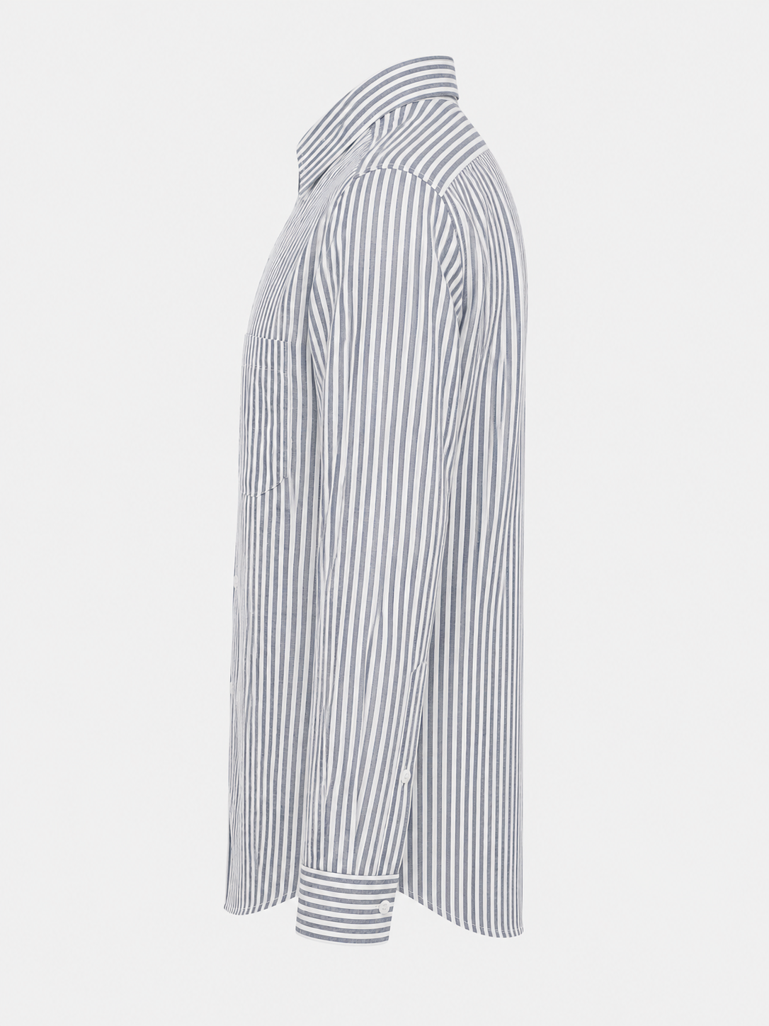 KWIT Pure Linen Shirt - Slate Grey and White Stripe