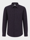 KWIT Pure Linen Shirt - Midnight Plum Micro-check