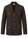 KWIT Pure Linen Safari Jacket - Dark Brown