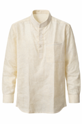 Men's Jute fabric Shirt - Soft Ivory Beige