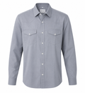 Silver Mist Dual-Pocket Cotton Shirt
