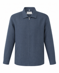 Steel Blue Zip Cotton Overshirt