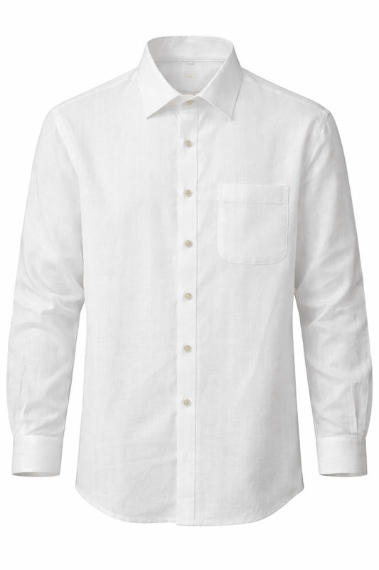 Men's Linen Shirt - Pure White