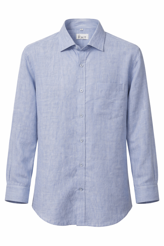 Men's Linen Shirt - Powder Blue Linen